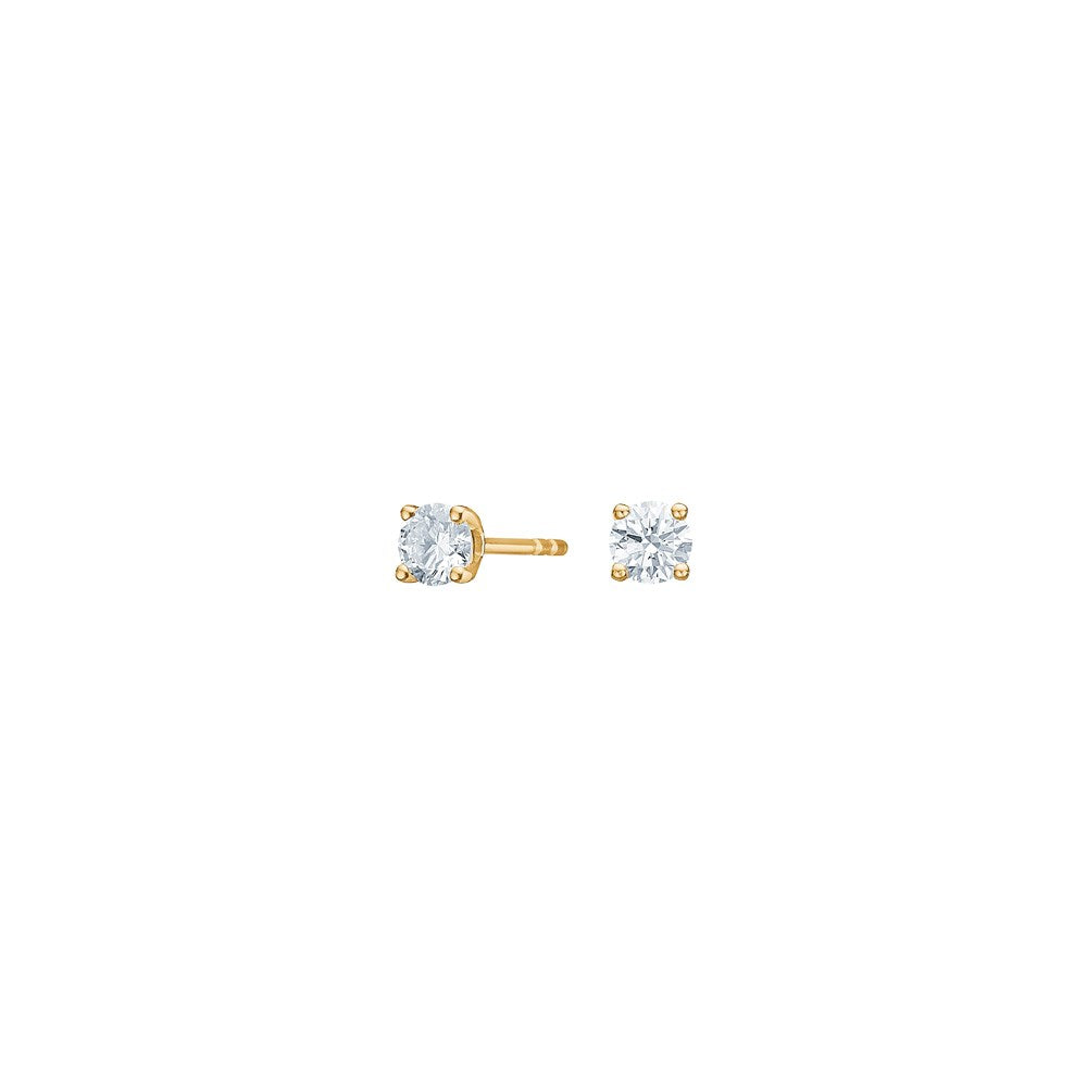 LUXURY 14ct. gold earrings w. lab grown diamond 2x0,25ct TW/VS2