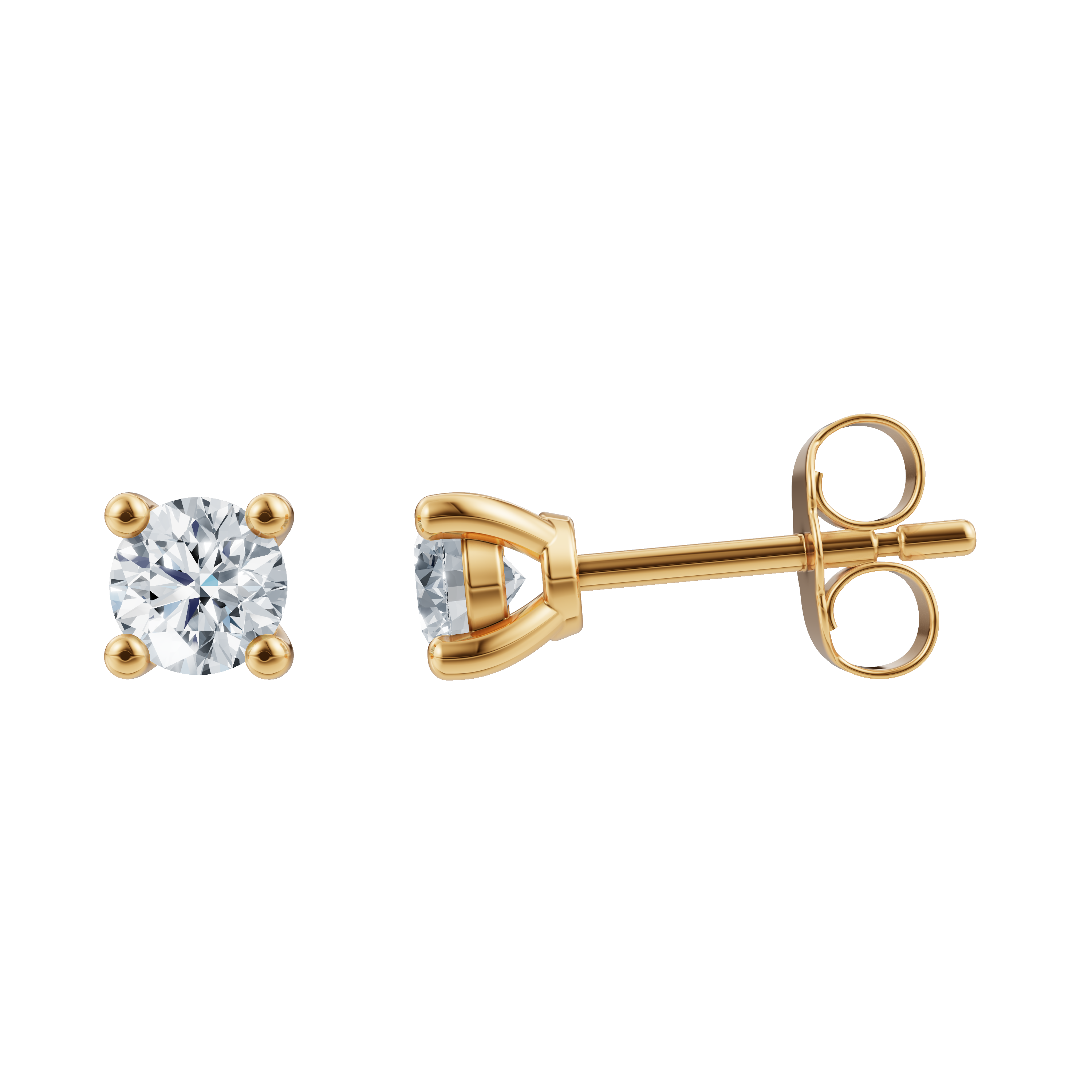 LUXURY 14kt. guldørestikker m. lab grown diamant 2x0,25ct TW/VS2