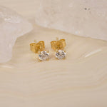 LUXURY 14ct. gold earrings w. lab grown diamond 2x0,25ct TW/VS2