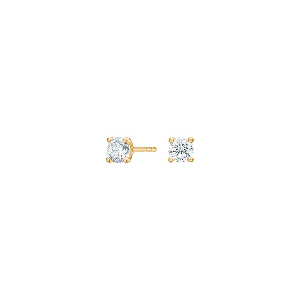 LUXURY 14ct. gold earrings w. lab grown diamond 2x0,35ct TW/VS2