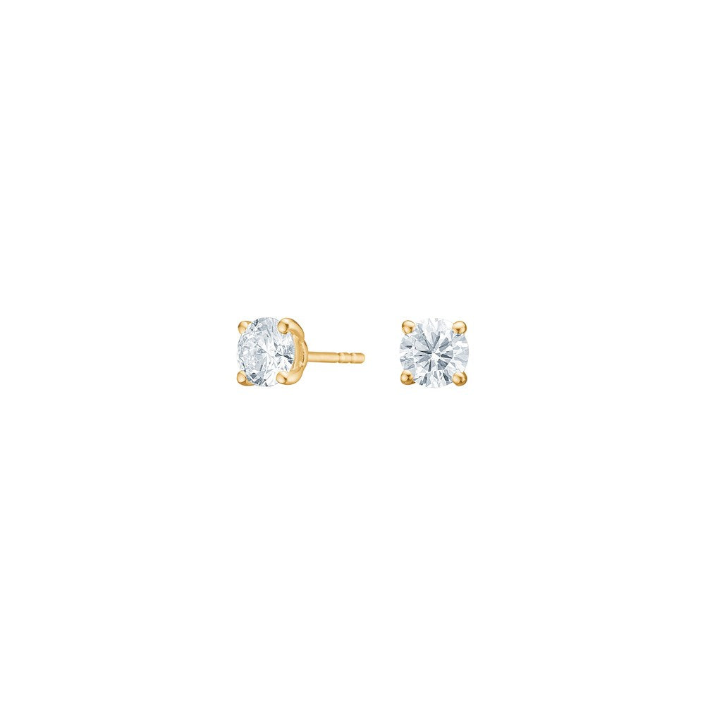 LUXURY 14ct. gold earrings w. lab grown diamond 2x0,50ct TW/VS2