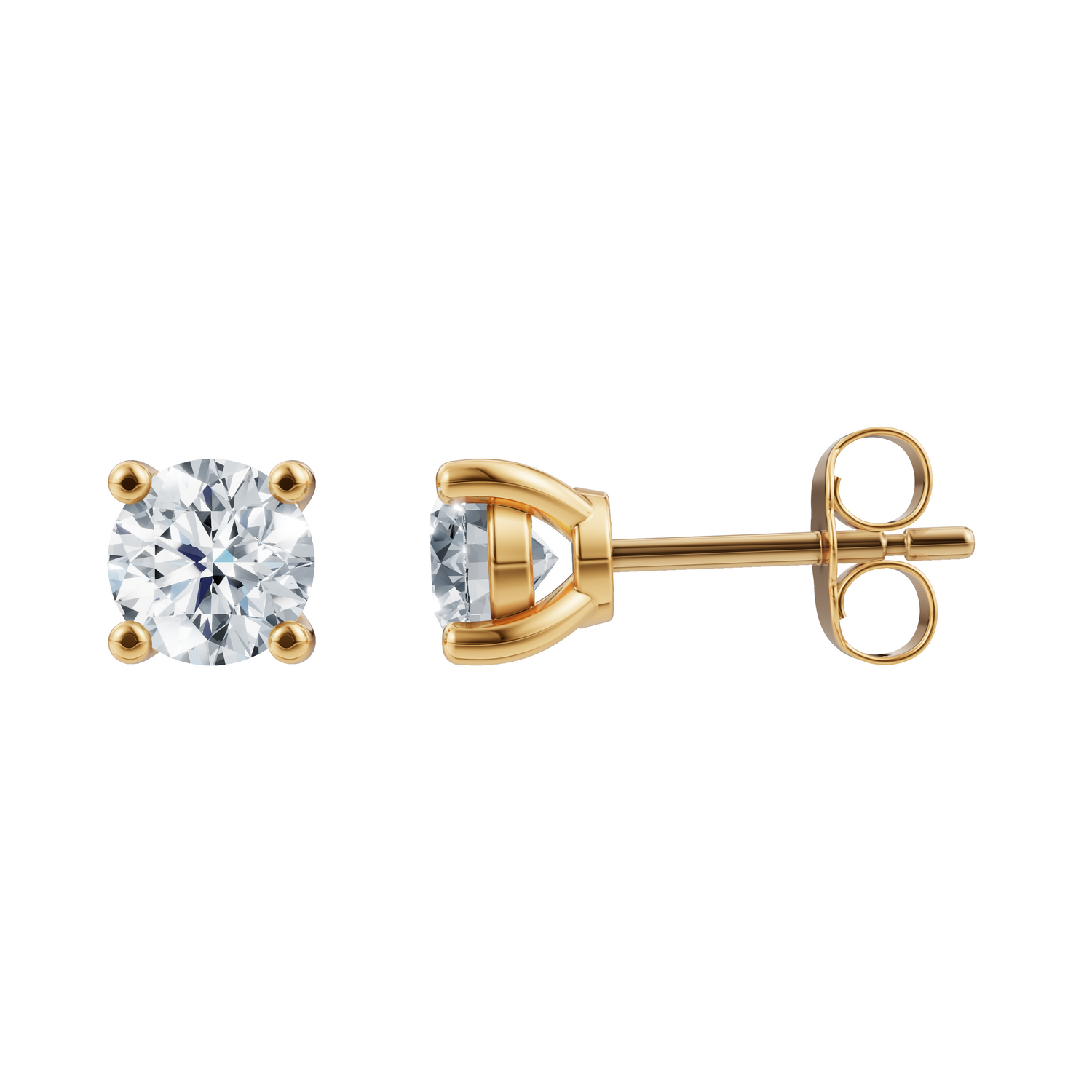 LUXURY 14kt. Gold Ohrstecker  m. Lab Grown Diamant 2x0,50ct TW/VS2 - Gold