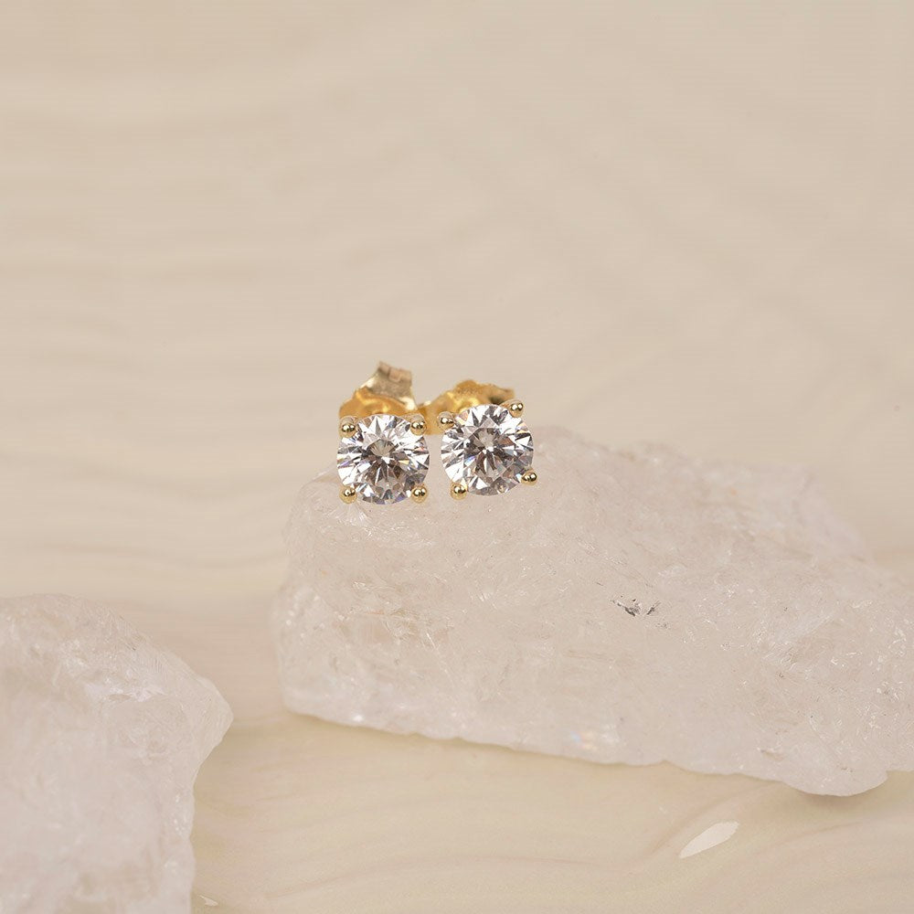 LUXURY 14kt. guldørestikker m. lab grown diamant 2x0,50ct TW/VS2