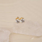 LUXURY 14ct. gold earrings w. lab grown diamond 2x0,50ct TW/VS2