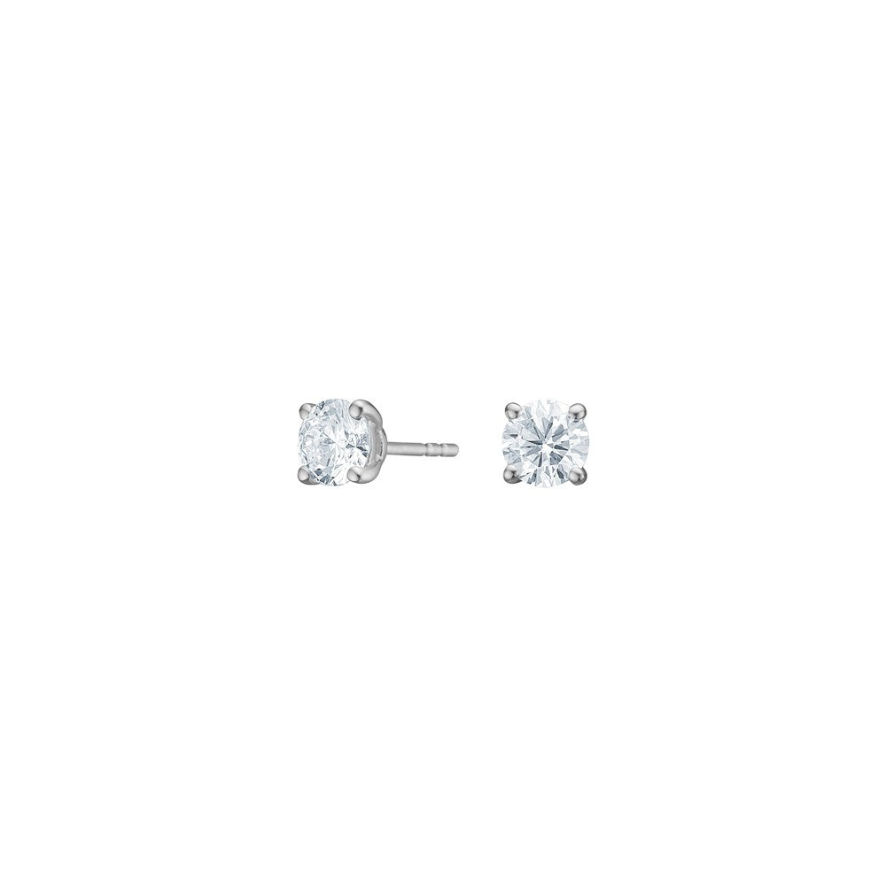 LUXURY 14ct. gold earrings w. lab grown diamond 2x0,50ct TW/VS2