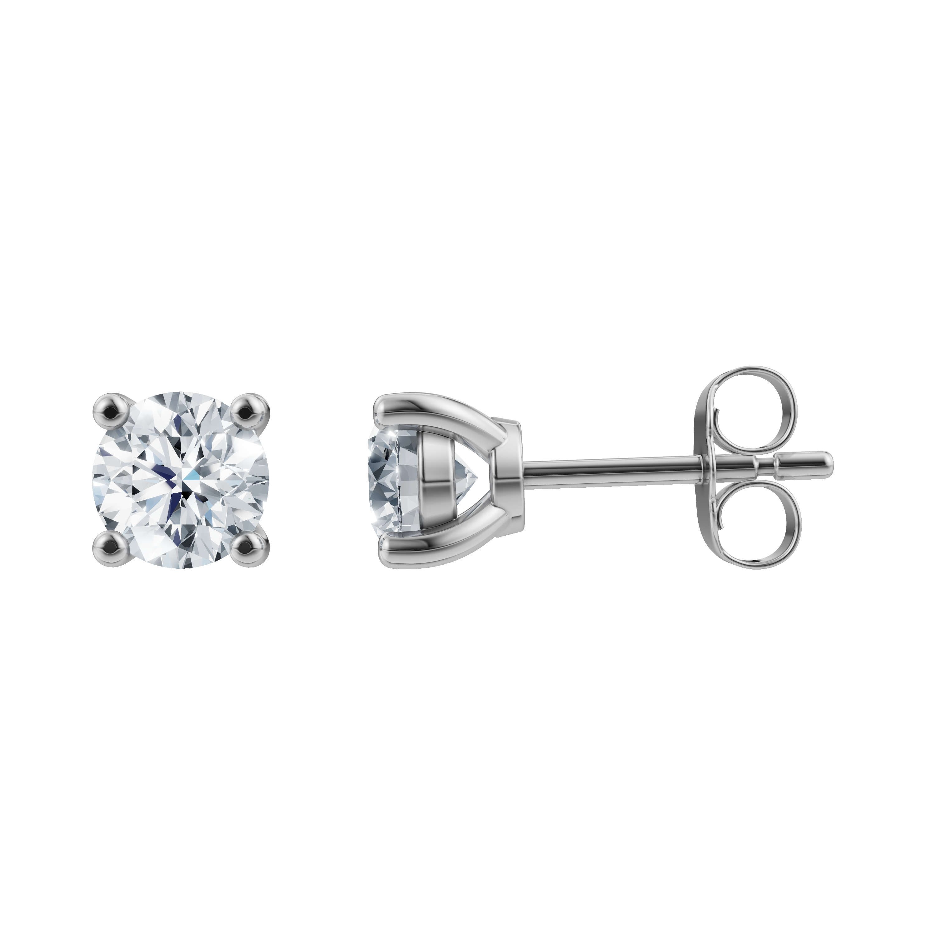 LUXURY 14ct. gold earrings w. lab grown diamond 2x0,50ct TW/VS2