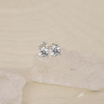 LUXURY 14ct. gold earrings w. lab grown diamond 2x0,50ct TW/VS2
