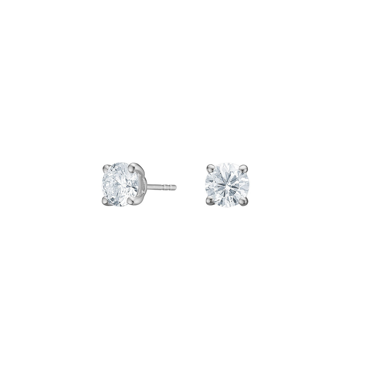 LUXURY solitaire 14kt. guldørestikker m. lab grown diamant 2x1ct TW/VS2