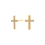 Silver earrings ALAINENOR cross 10x6mm