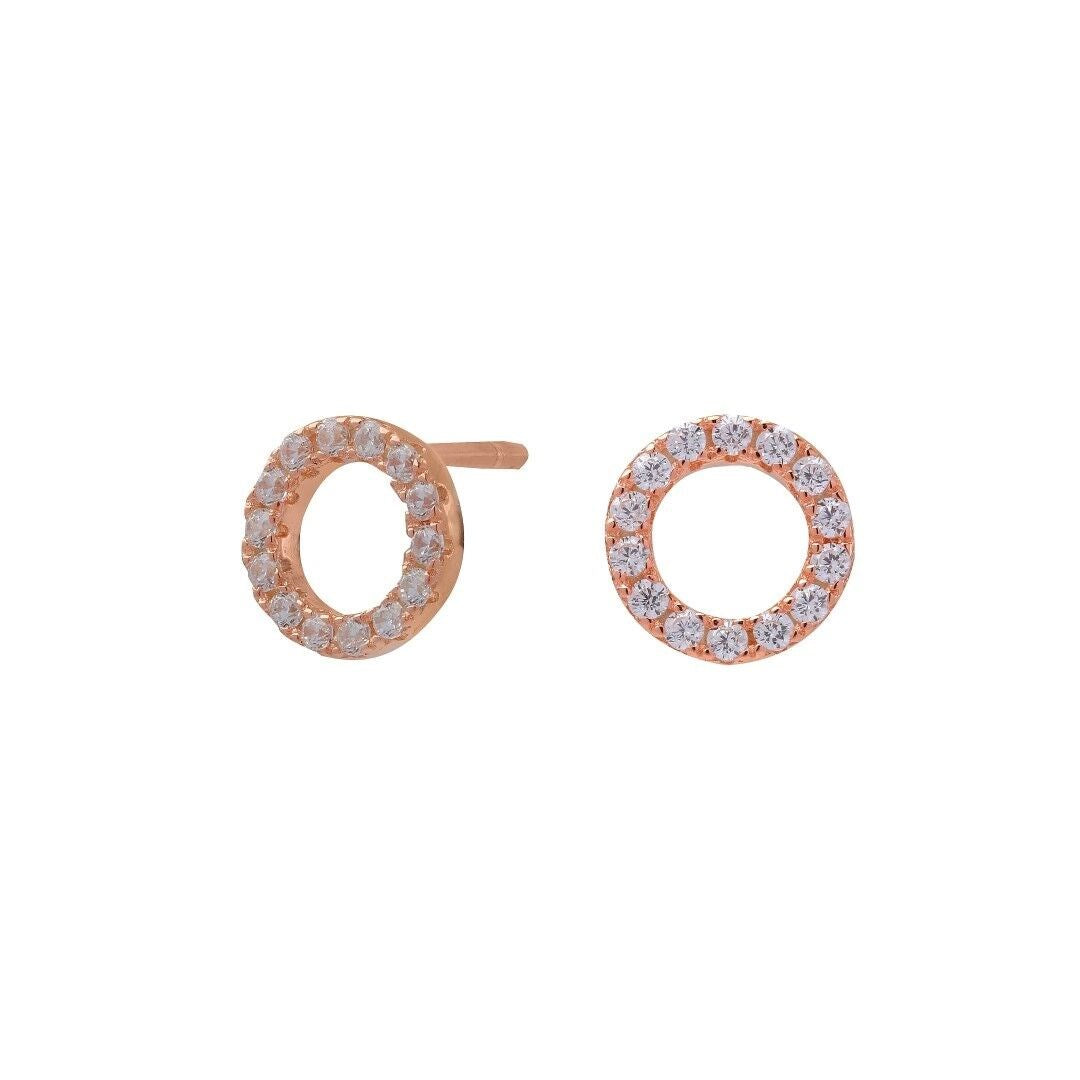 Ohrringe ANNANOR Kreise cz. 8 mm - Rosévergoldet