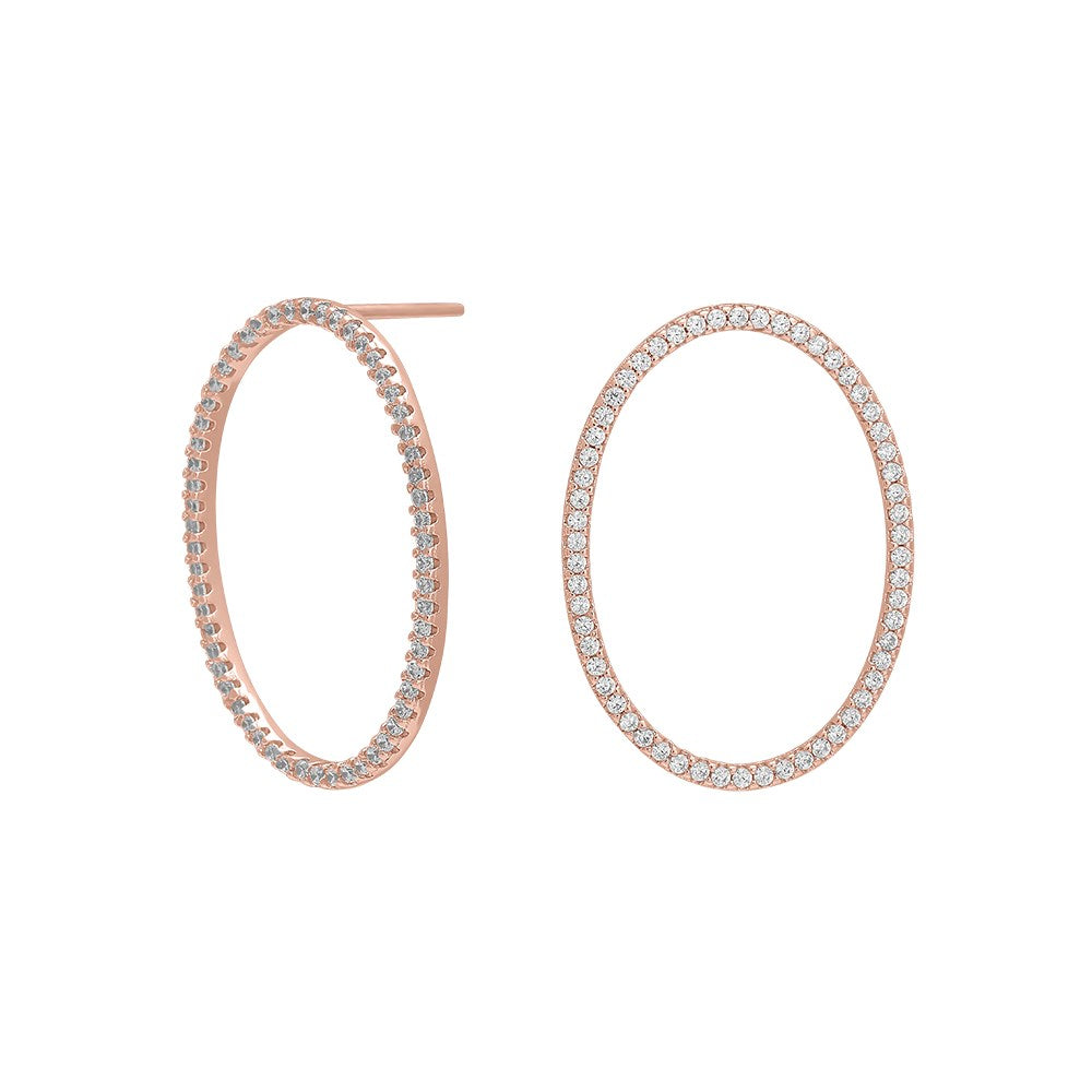 Silver earrings EMILYNOR 25mm - Rose gold plated