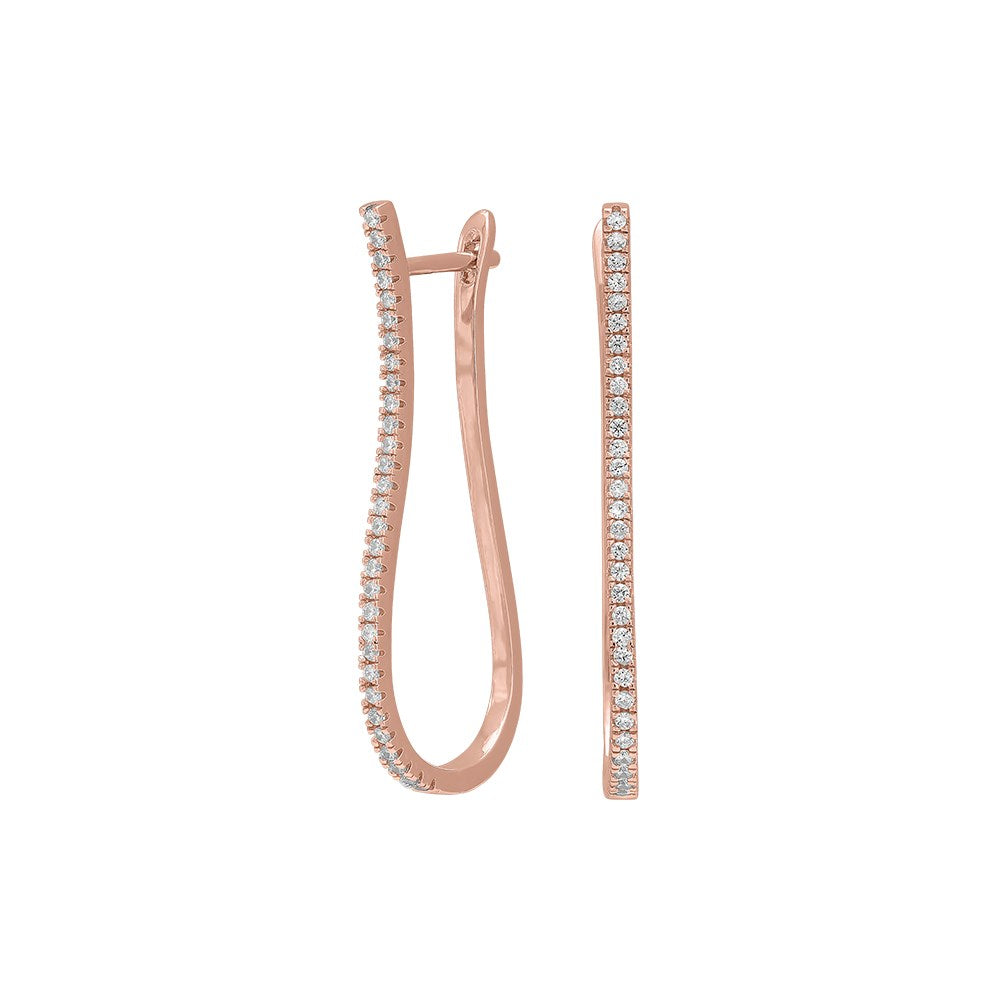 Silberohrring ADINANOR 40mm - Rosévergoldet