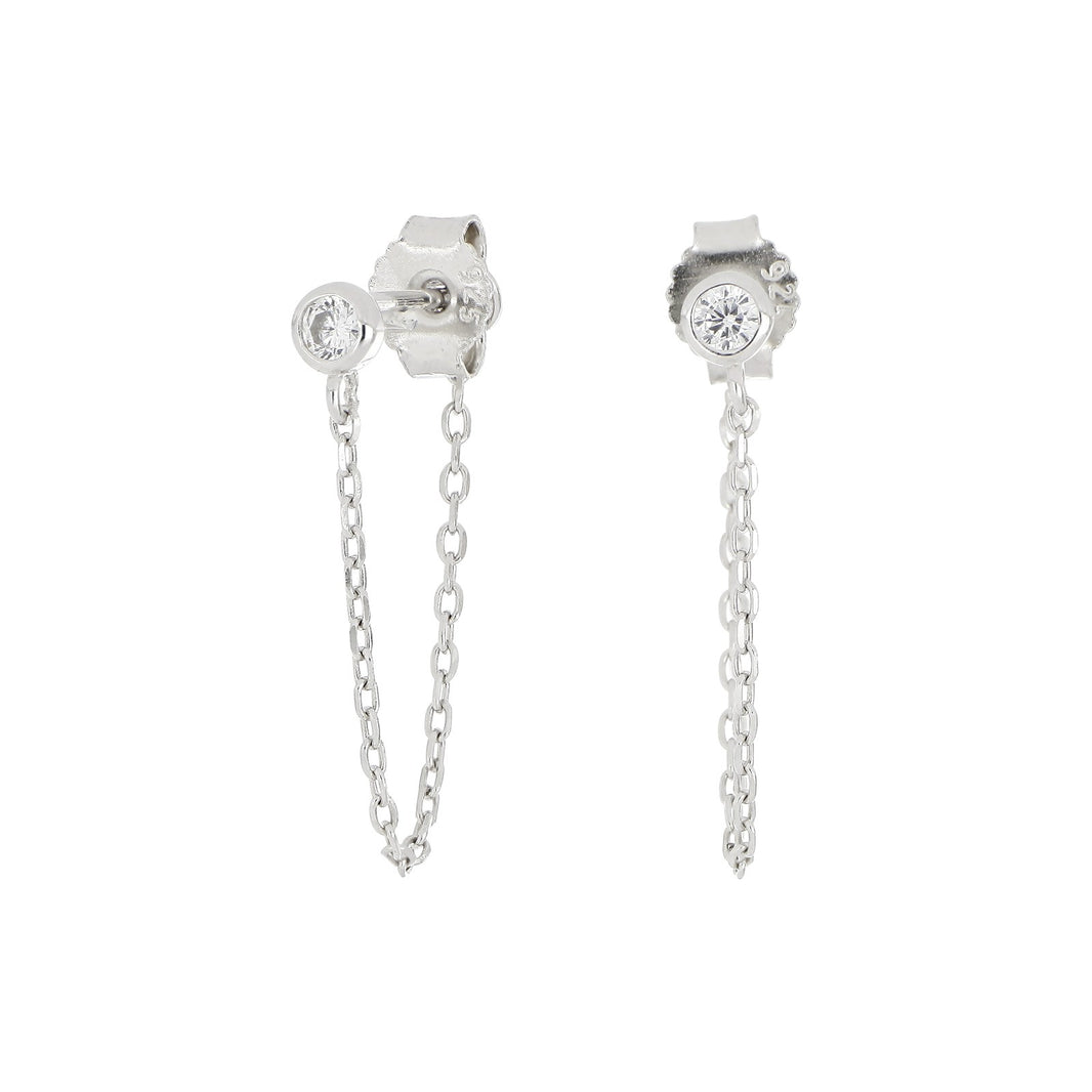 Silver ear studs GIANOR 22mm - Rhodium plated