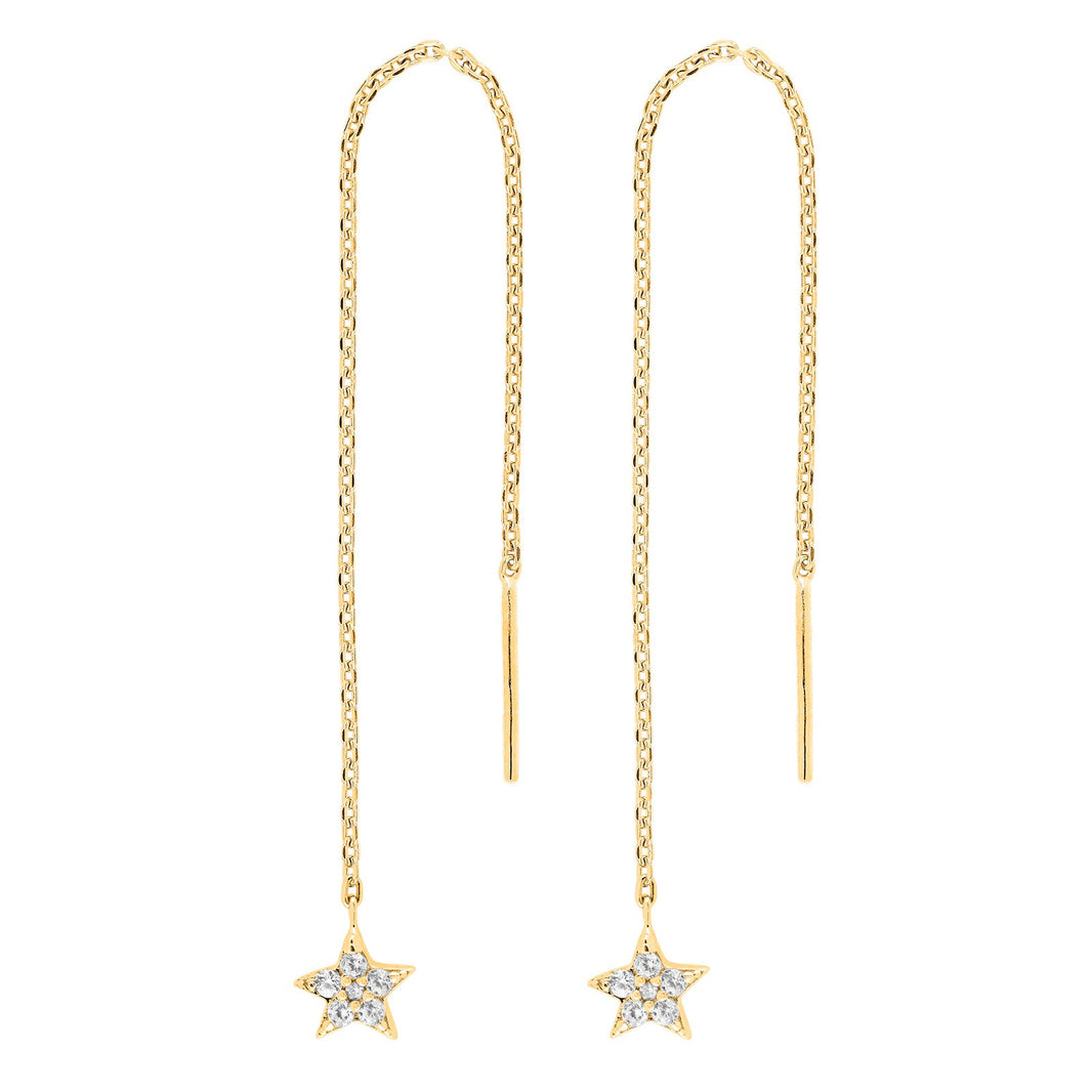 Silberne Ohrketten mit Stern HAYLEYNOR
