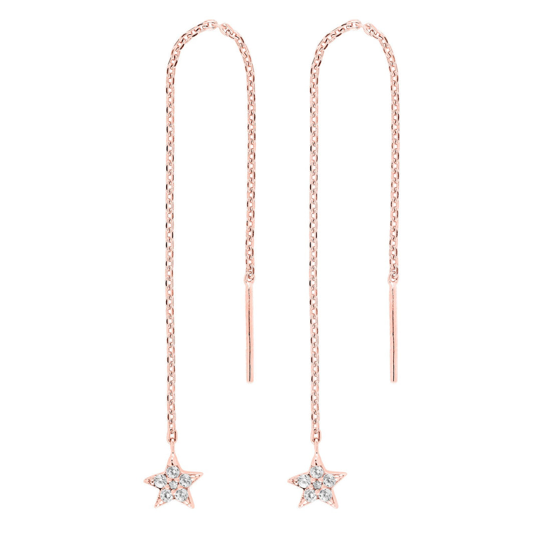 Silberne Ohrketten mit Stern HAYLEYNOR