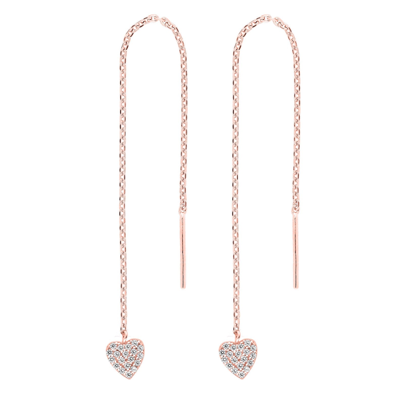 Silver ear chains w/heart HAYLEYNOR