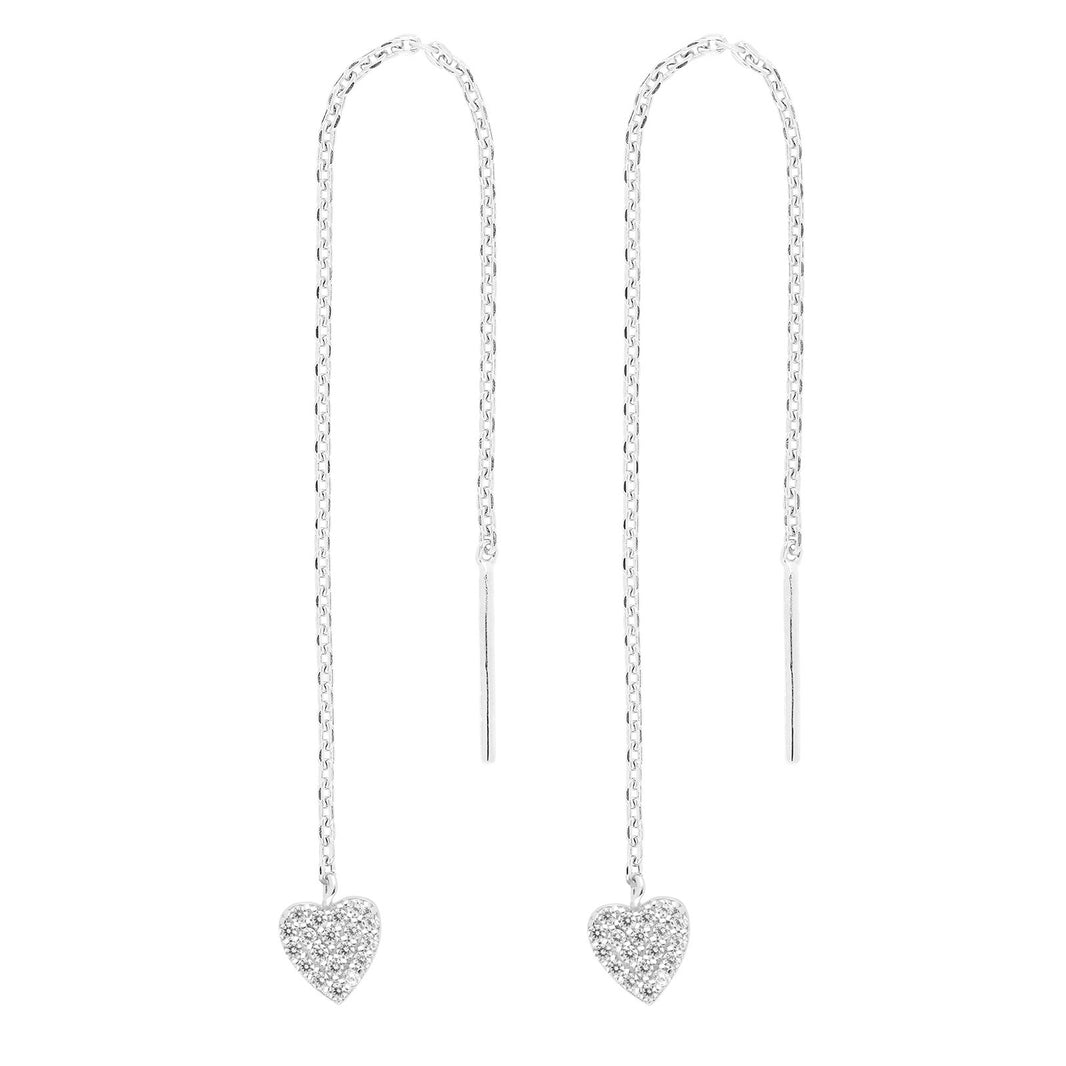 Silberne Ohrketten mit Herz HAYLEYNOR