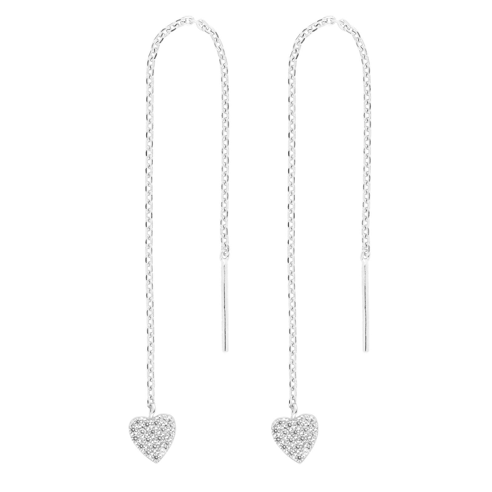 Silver ear chains w/heart HAYLEYNOR