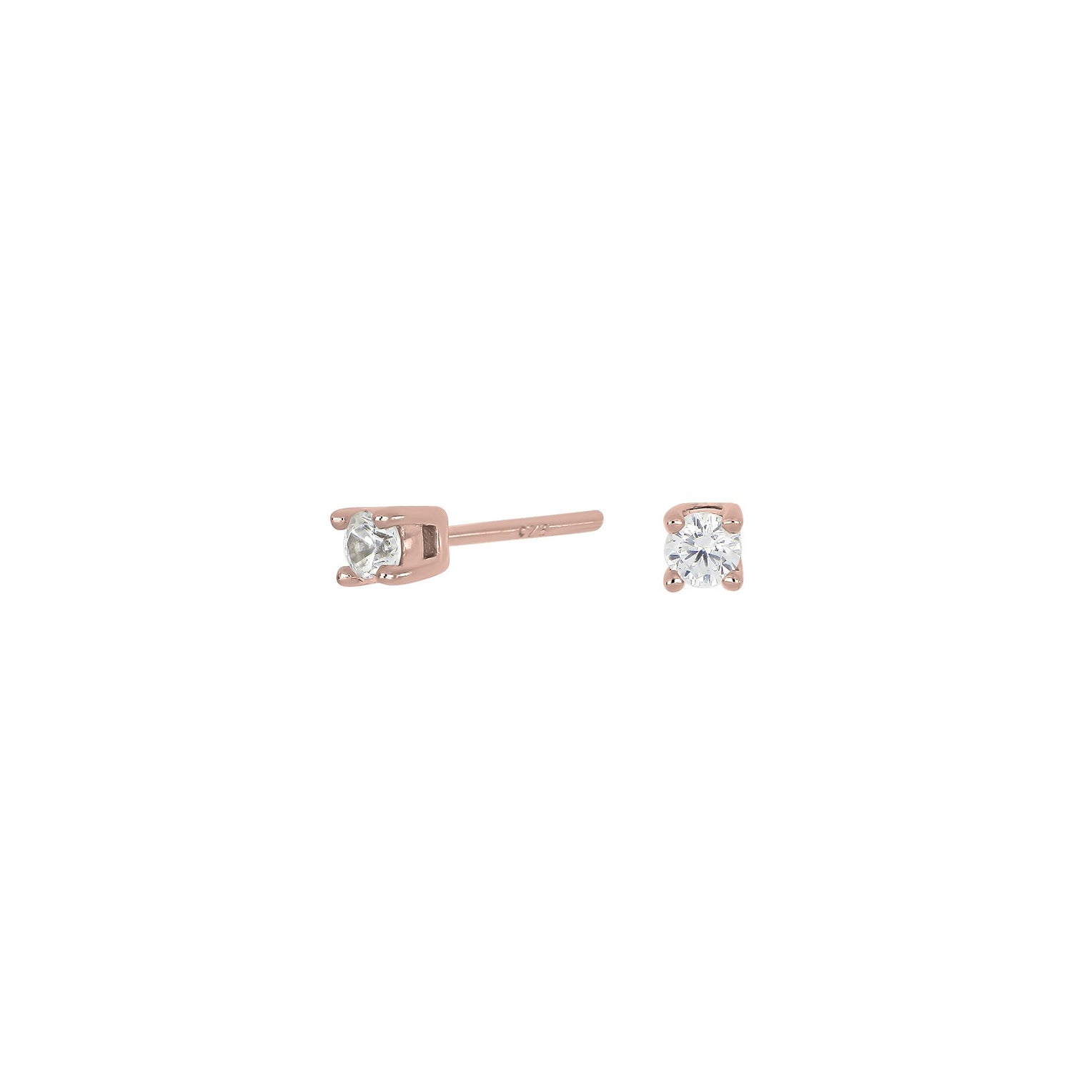 Silber Ohrstecker 3mm Greifer HEGENOR - Rosévergoldet