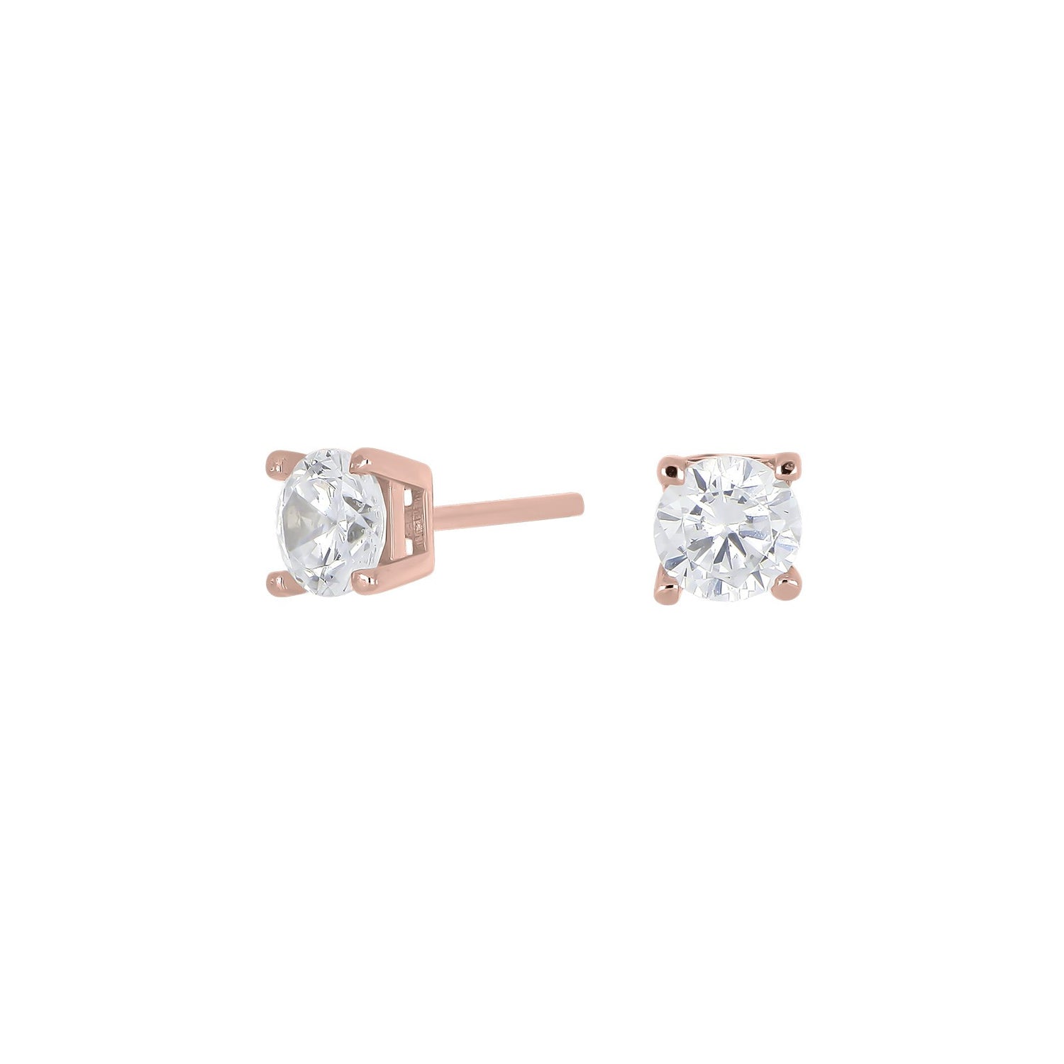 Silber Ohrstecker 5mm Greifer HEGENOR - Rosévergoldet