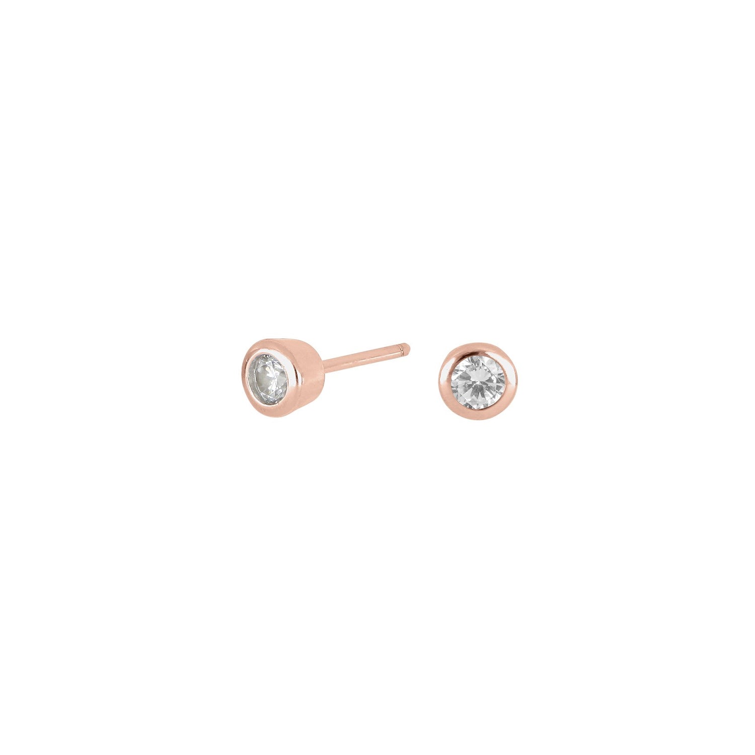 Silberohrstecker 3mm Röhrchen HANNANOR - Rosévergoldet