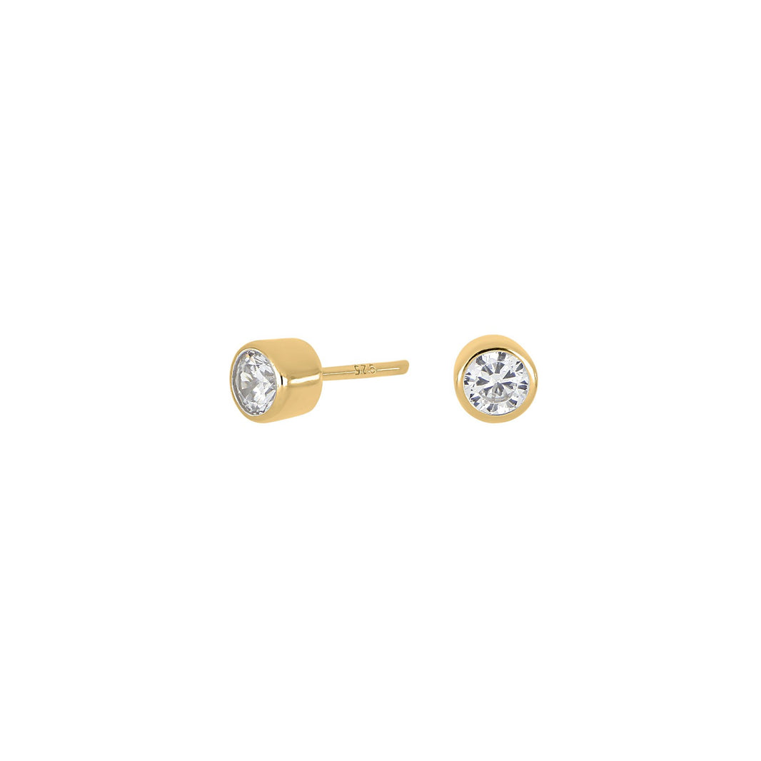 Silver ear studs 4mm tube HANNANOR
