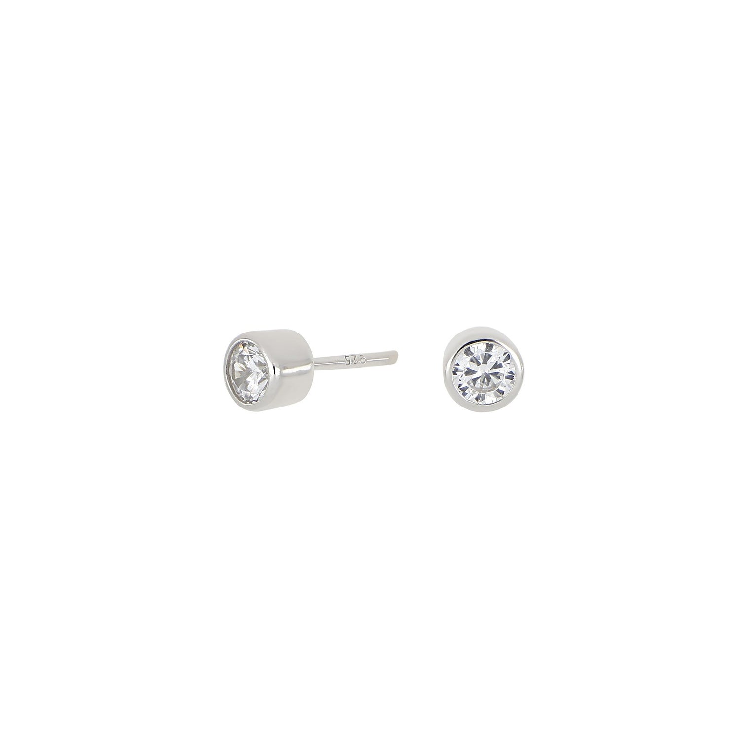 Silberohrstecker 4mm Röhrchen HANNANOR - Vergoldet