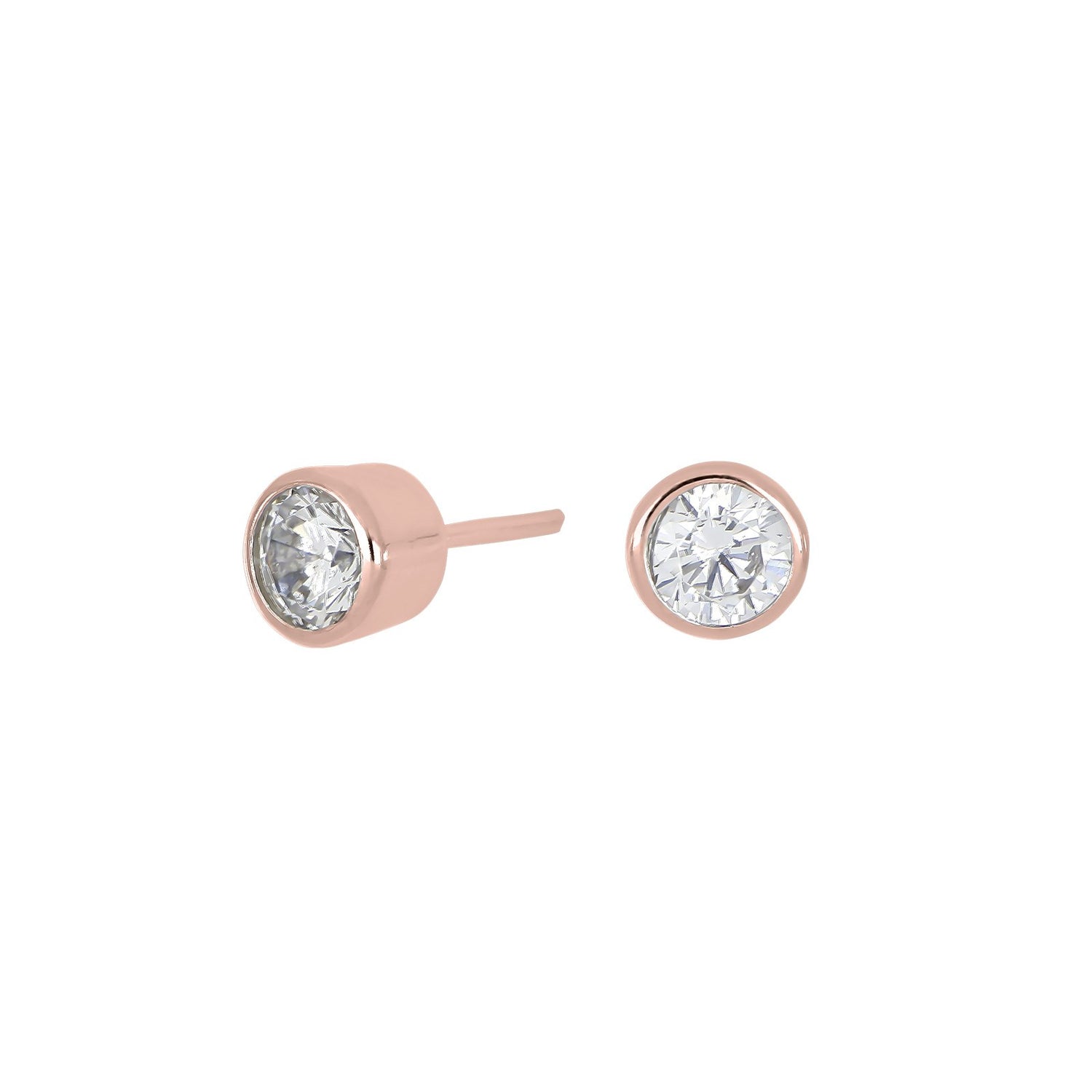 Silberohrstecker 5mm Röhrchen HANNANOR - Rosévergoldet