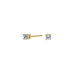 Silver ear studs light blue 3mm HELENNOR