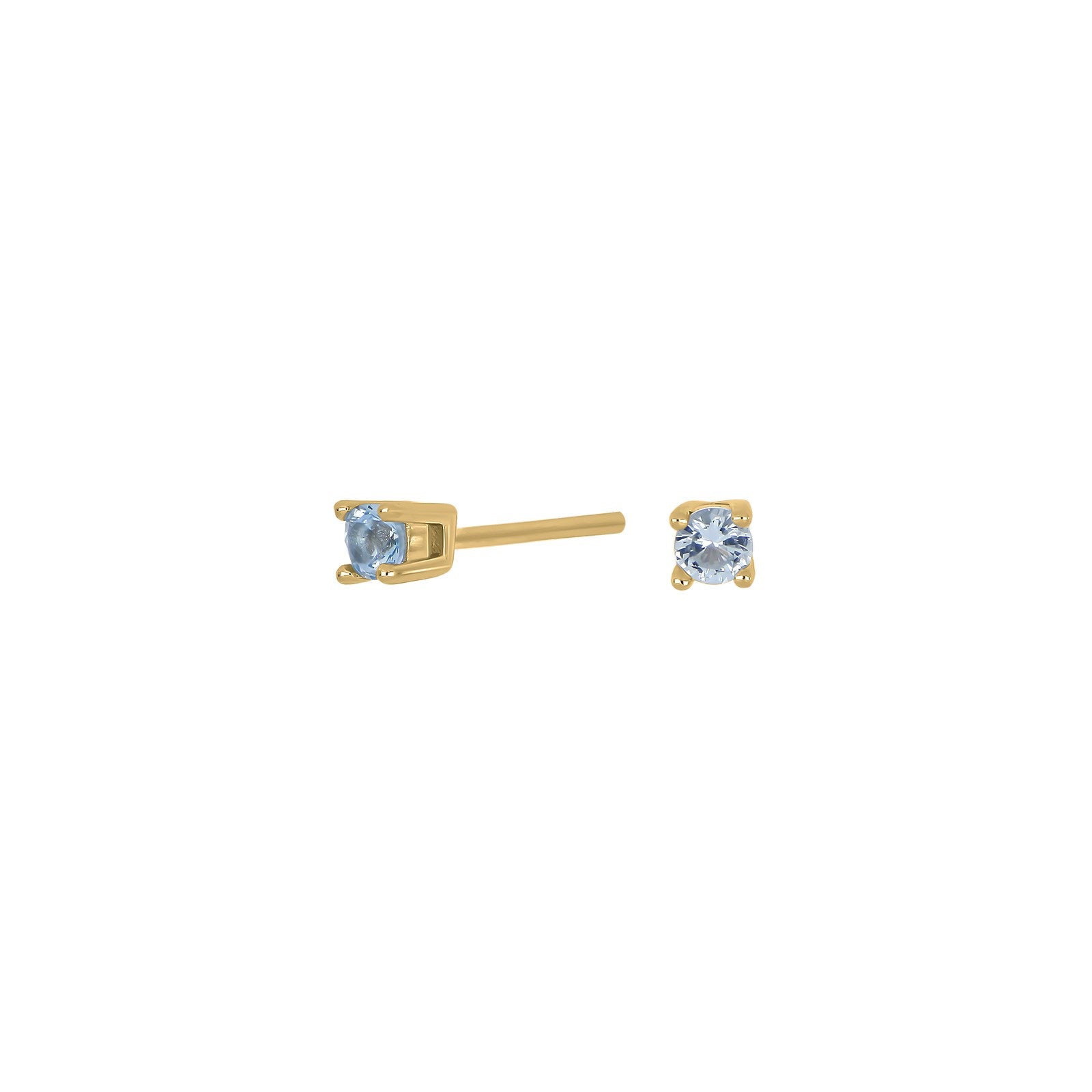 Silver ear studs light blue 3mm HELENNOR