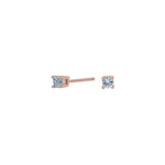 Silver ear studs light blue 3mm HELENNOR