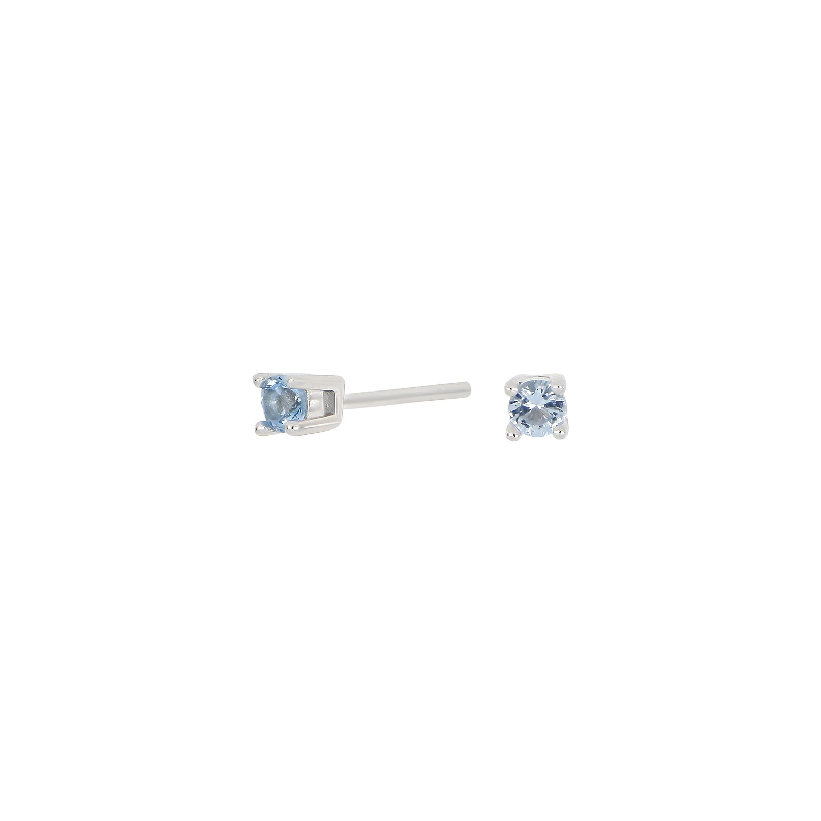 Silver ear studs light blue 3mm HELENNOR