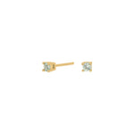 Silver ear studs light green 3mm HELENNOR