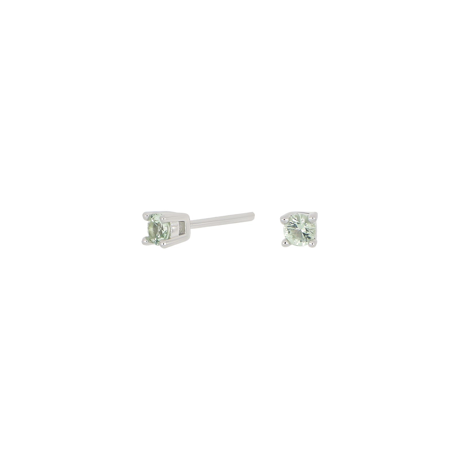 Silver ear studs light green 3mm HELENNOR