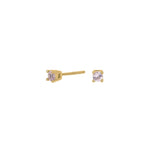 Silver earrings pink 3mm HELENNOR