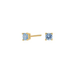 Silver ear studs light blue 4mm HELENNOR