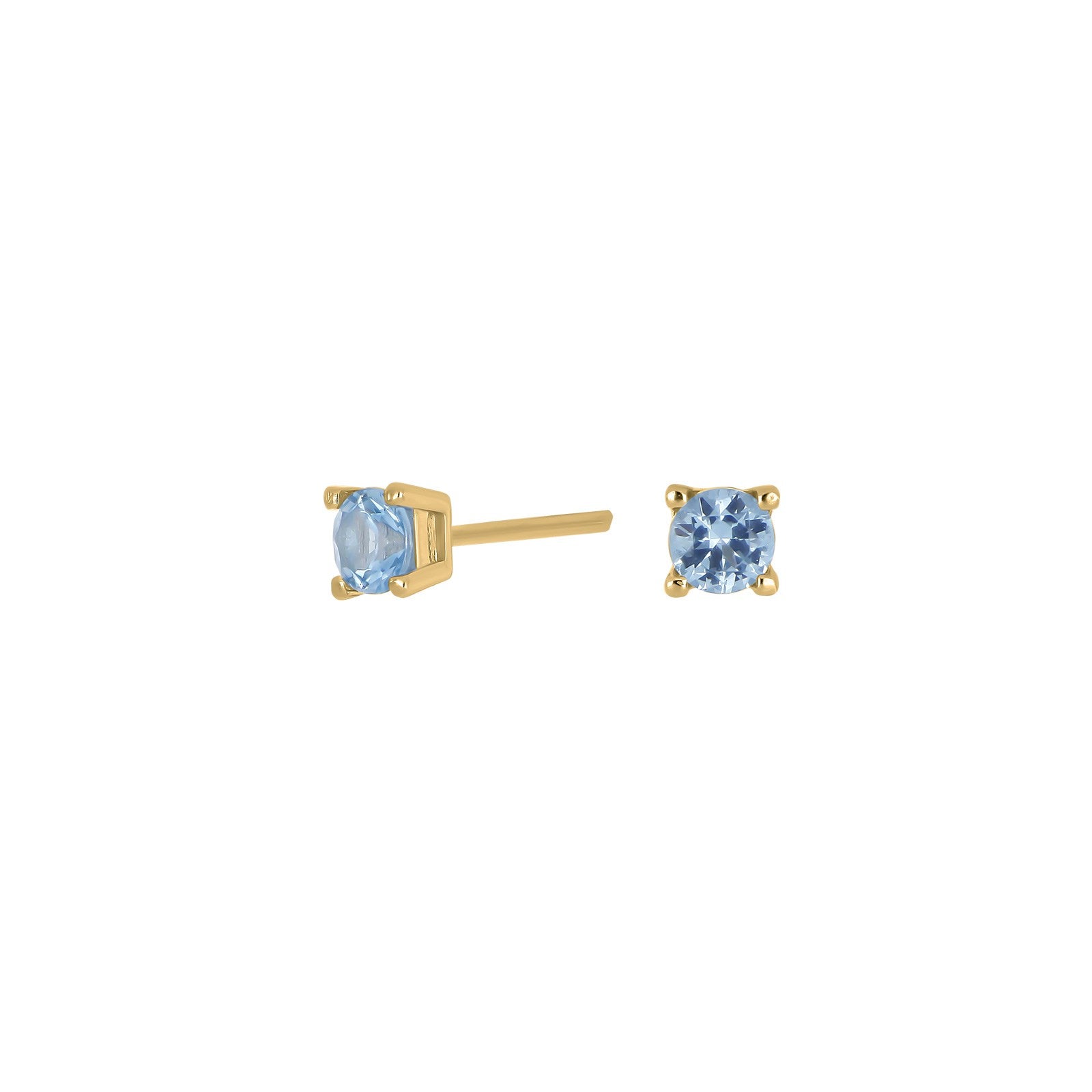 Silver ear studs light blue 4mm HELENNOR