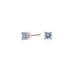 Silver ear studs light blue 4mm HELENNOR