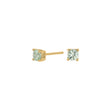 Silver ear studs light green 4mm HELENNOR