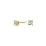 Silver ear studs light green 4mm HELENNOR
