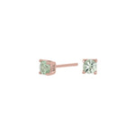 Silver ear studs light green 4mm HELENNOR