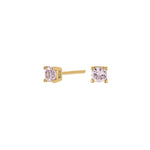 Silver earrings pink 4mm HELENNOR