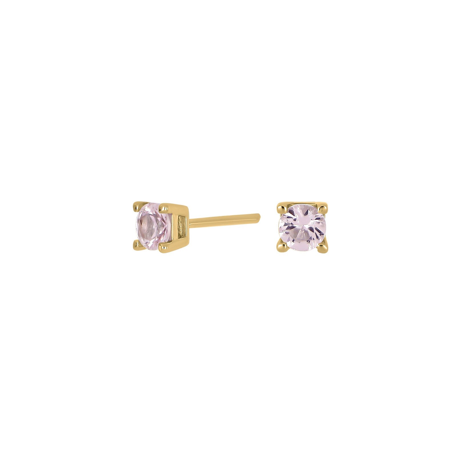 Silver earrings pink 4mm HELENNOR