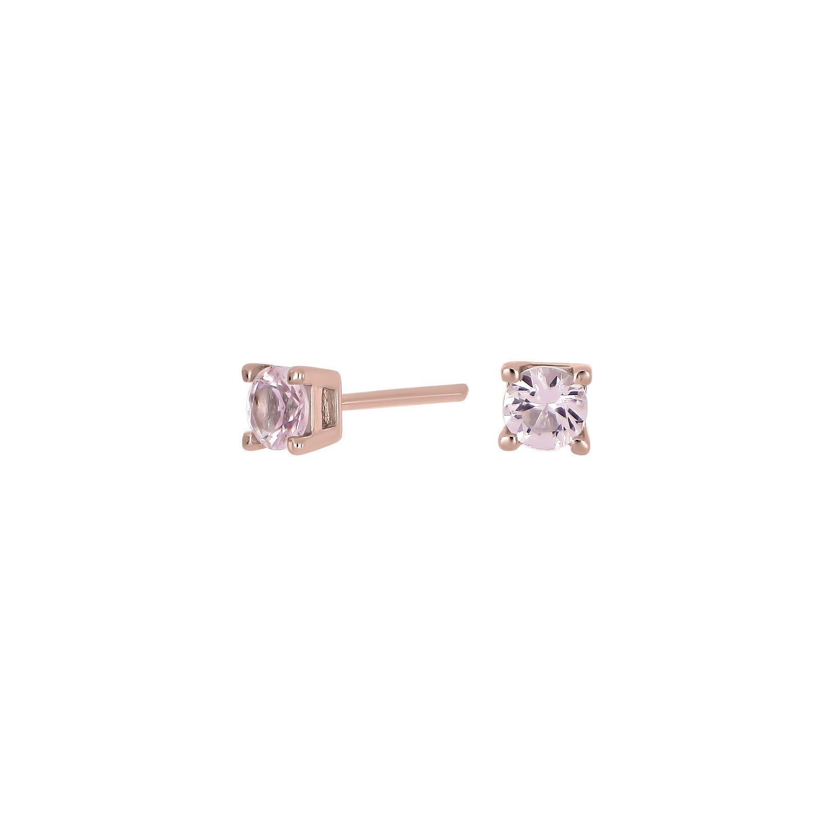 Silver earrings pink 4mm HELENNOR