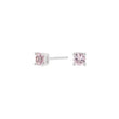 Silver earrings pink 4mm HELENNOR