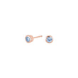 Silver ear studs light blue 3mm HILDANOR