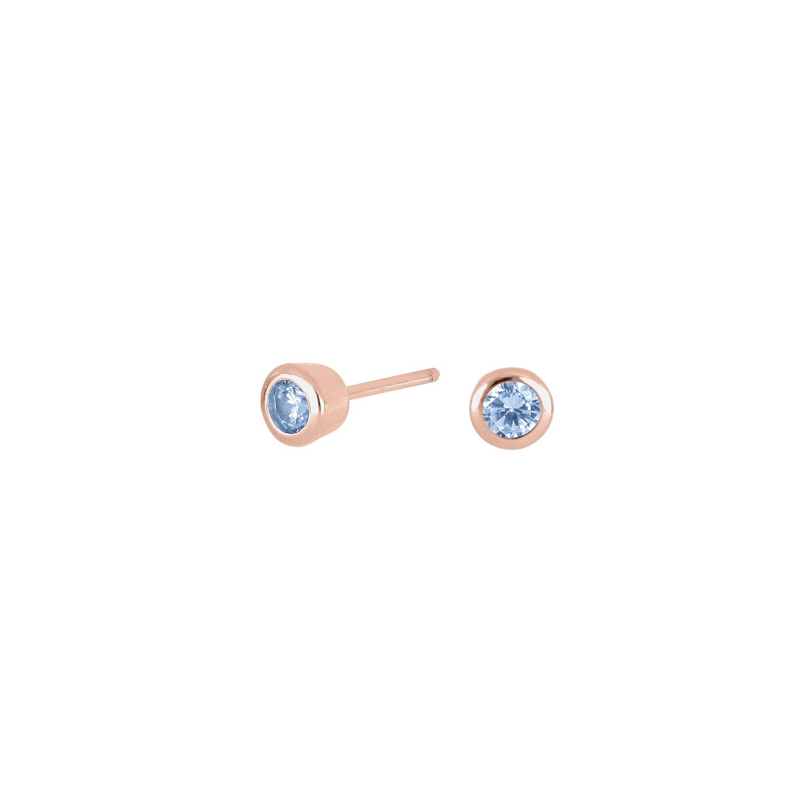 Silver ear studs light blue 3mm HILDANOR