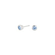 Silver ear studs light blue 3mm HILDANOR