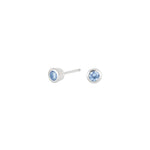 Silver ear studs light blue 3mm HILDANOR