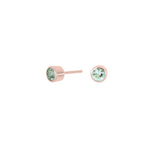 Silver ear studs light green 4mm HILDANOR